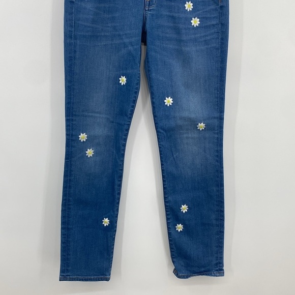 J. Crew Slim Broken in Boyfriend Jeans Womens 24 Floral Skinny Embroidered Daisy - Picture 5 of 14